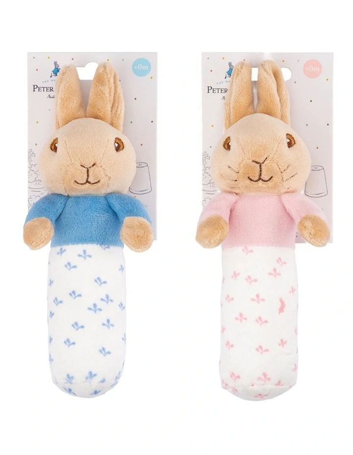 Peter Rabbit & Flopsy Bunny Stick Rattles Pack Of 2 in Assorted image 2