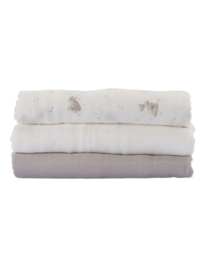 Muslin Wraps 3Pk  - Stone Grey image 3