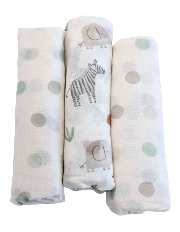 Safari 3pk Muslin Wraps image 1