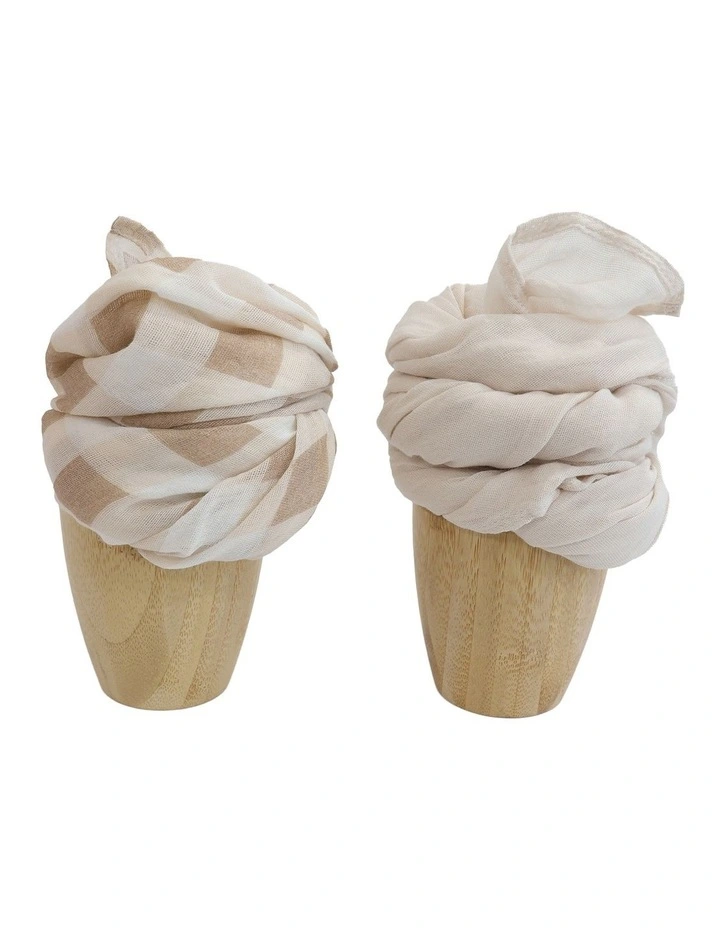 BUBBA SUNDAE 2PK MUSLIN WRAPS - CHESTNUT image 2