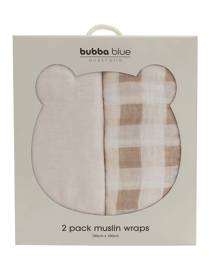 BUBBA SUNDAE 2PK MUSLIN WRAPS - CHESTNUT image 3