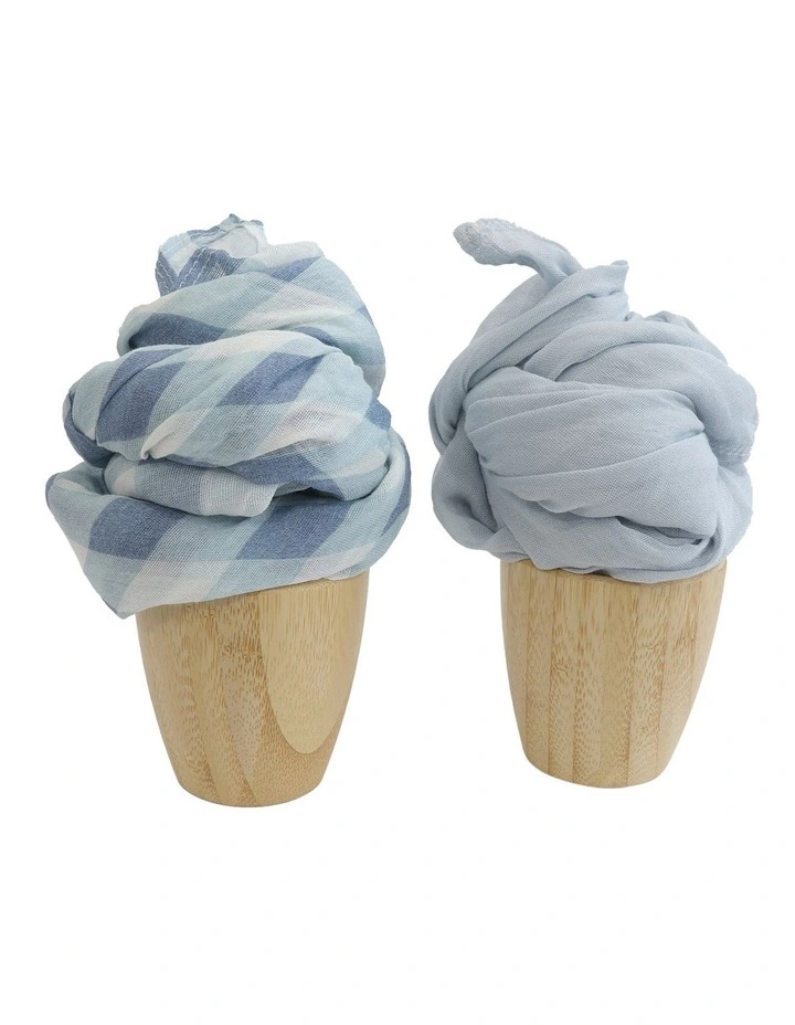 BUBBA SUNDAE 2PK MUSLIN WRAPS - BLUEBERRY image 2