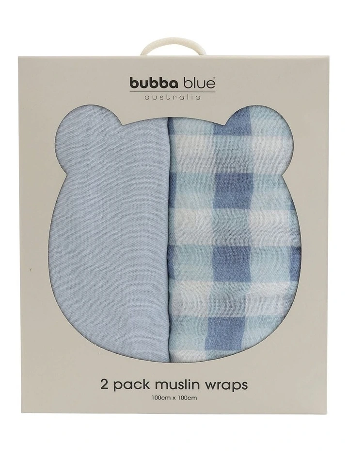 BUBBA SUNDAE 2PK MUSLIN WRAPS - BLUEBERRY image 3