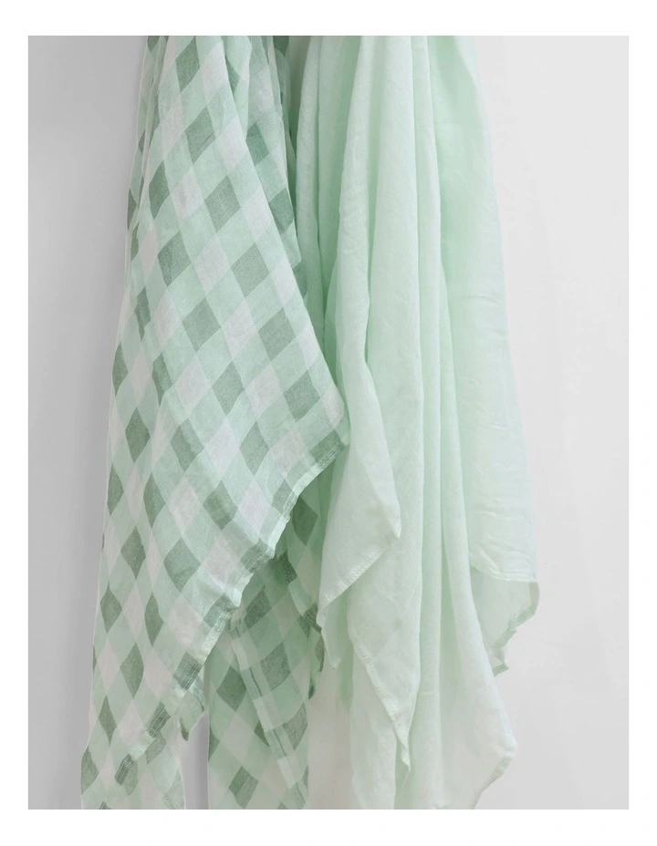 BUBBA SUNDAE 2PK MUSLIN WRAPS - GREENTEA image 4