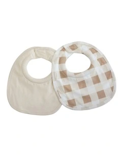 BUBBA SUNDAE 2PK DRIBBLE BIBS - CHESTNUT