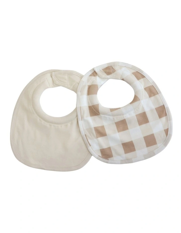 BUBBA SUNDAE 2PK DRIBBLE BIBS - CHESTNUT image 1