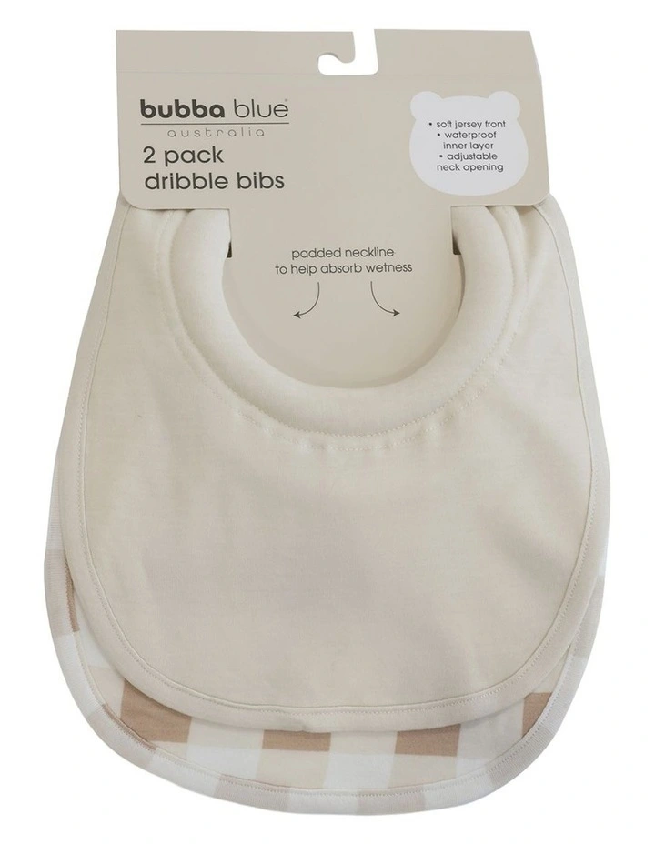 BUBBA SUNDAE 2PK DRIBBLE BIBS - CHESTNUT image 2
