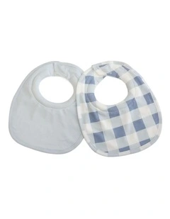 BUBBA SUNDAE 2PK DRIBBLE BIBS - BLUEBERRY