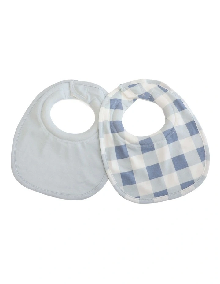 BUBBA SUNDAE 2PK DRIBBLE BIBS - BLUEBERRY image 1