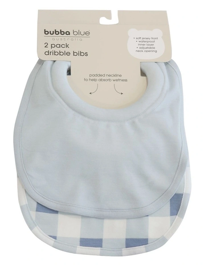 BUBBA SUNDAE 2PK DRIBBLE BIBS - BLUEBERRY image 2