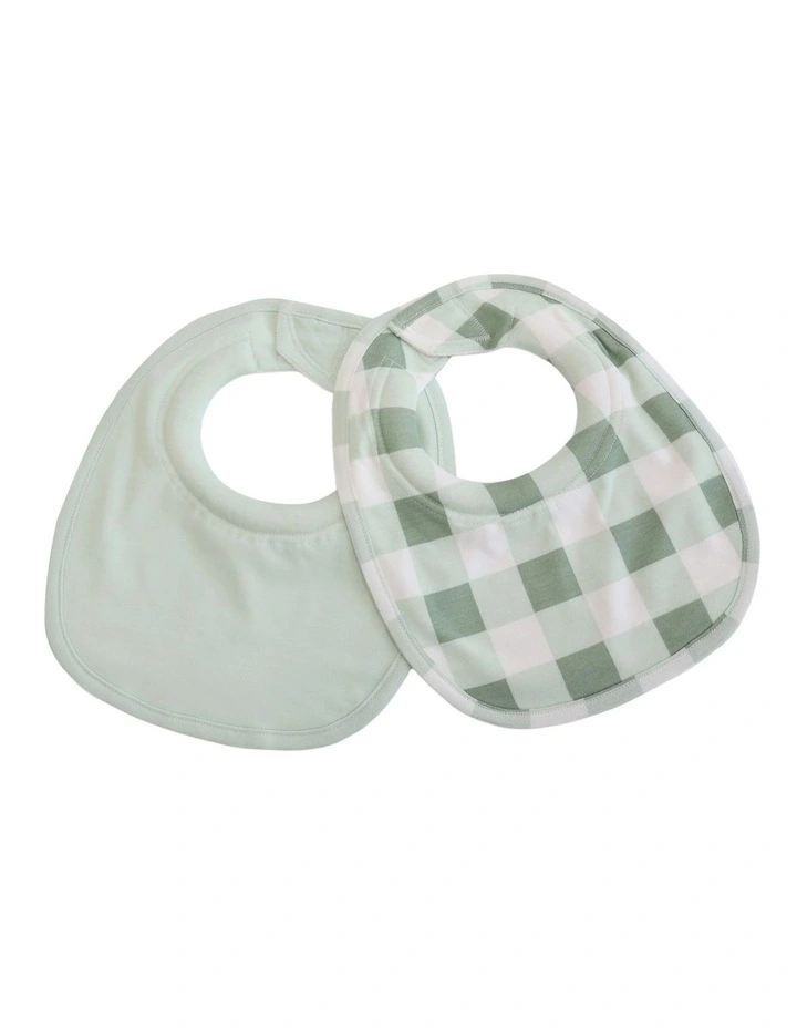 BUBBA SUNDAE 2PK DRIBBLE BIBS - GREENTEA image 1