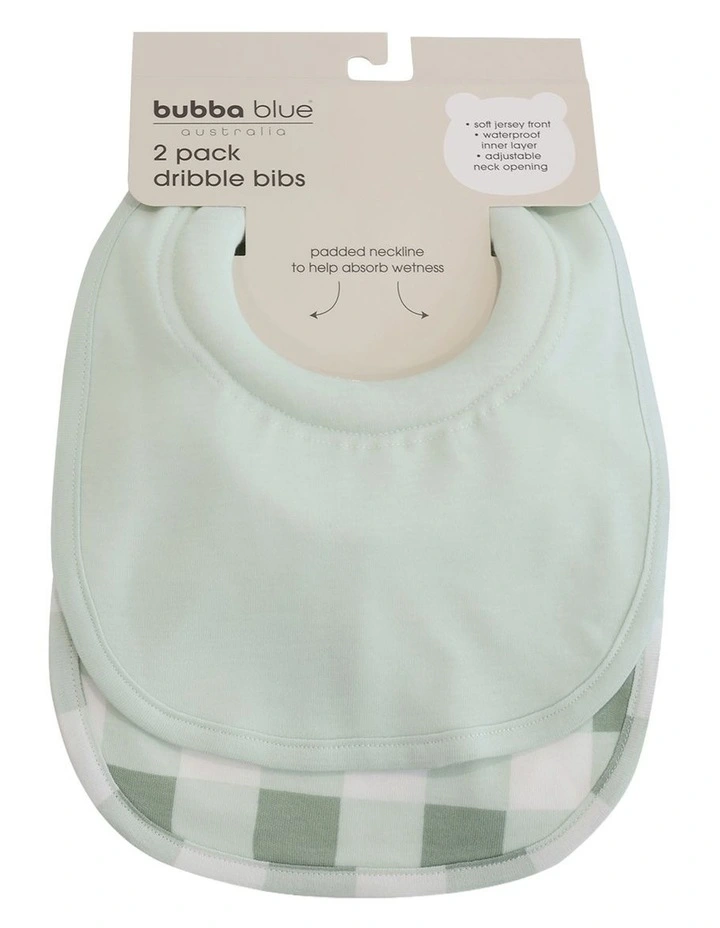 BUBBA SUNDAE 2PK DRIBBLE BIBS - GREENTEA image 2