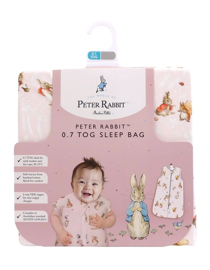 2.5 Tog Flopsy Mopsy And Cottontail Sleeping Bag Size 3-12M in Pink image 1