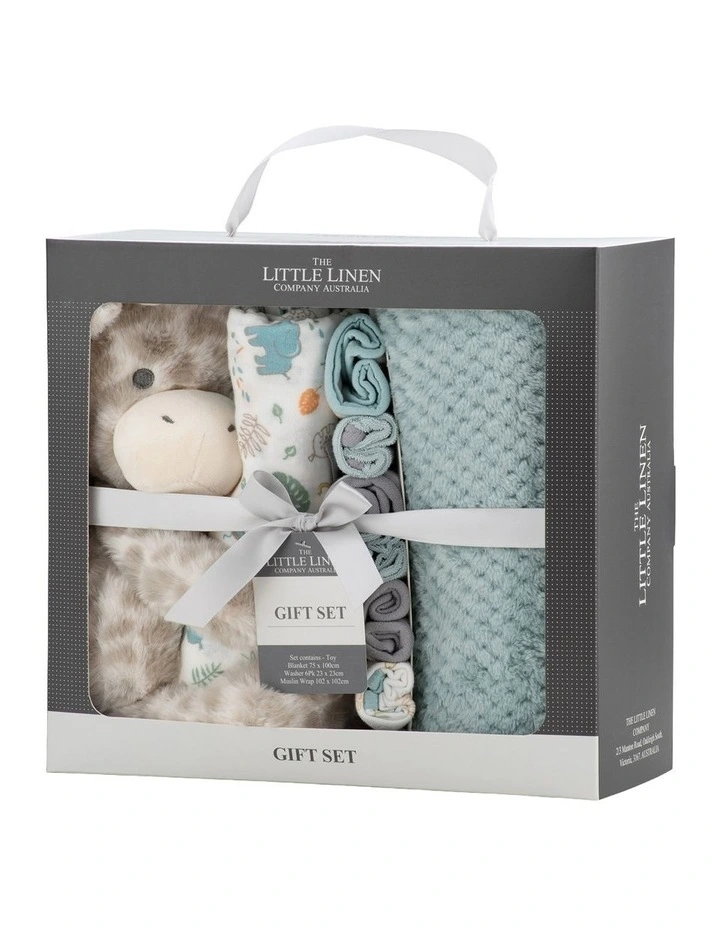 Savanna Giraffe Boxed Gift Set in Blue image 4