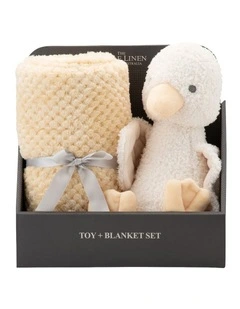 Plush Toy & Blanket in Fuzzy Duck