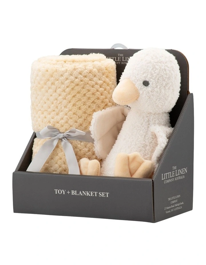 Plush Toy & Blanket in Fuzzy Duck image 2