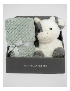 Plush Toy & Blanket Farmyard Cow