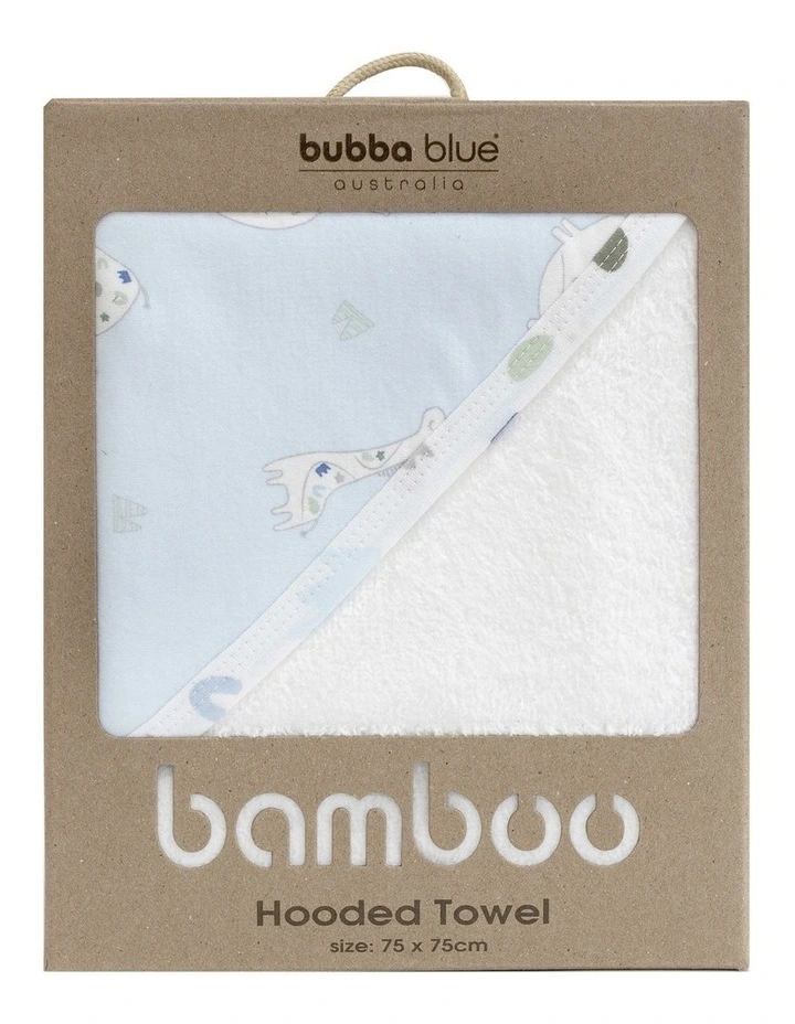 Sleepy Safari Bamboo Hooded Towel in Blue image 2