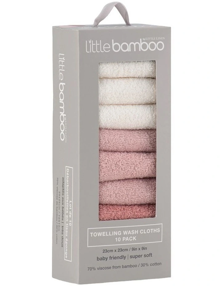 Towelling Washer 10 Pack in Dusty Rose image 1