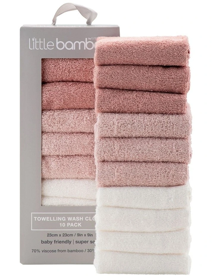 Towelling Washer 10 Pack in Dusty Rose image 4