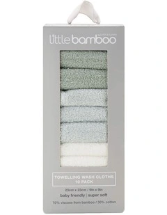 Towelling Washer 10 Pack in Bayleaf