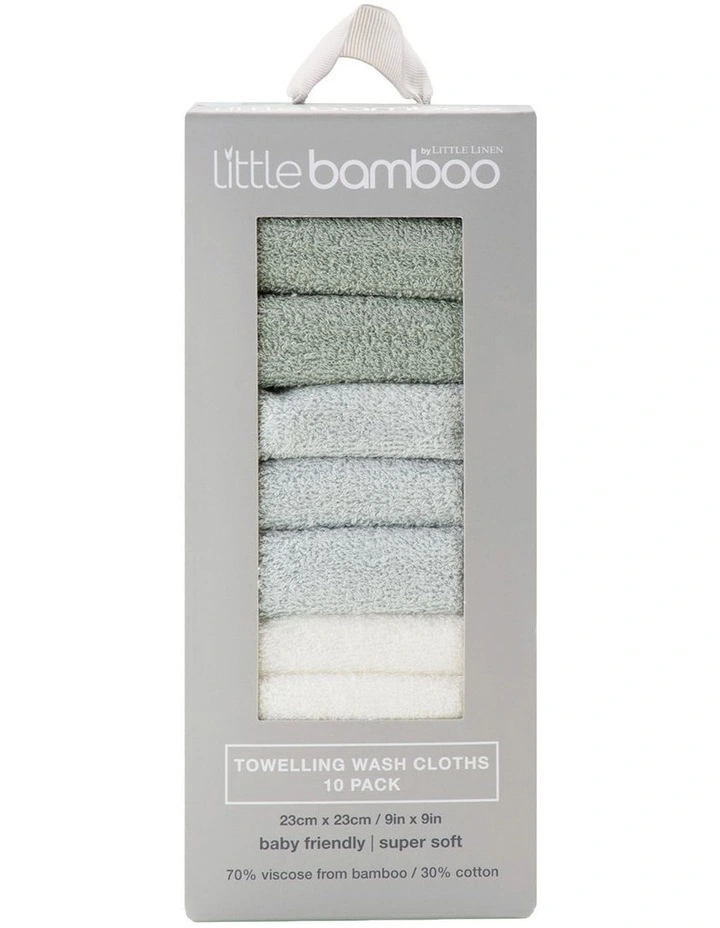 Towelling Washer 10 Pack in Bayleaf image 1