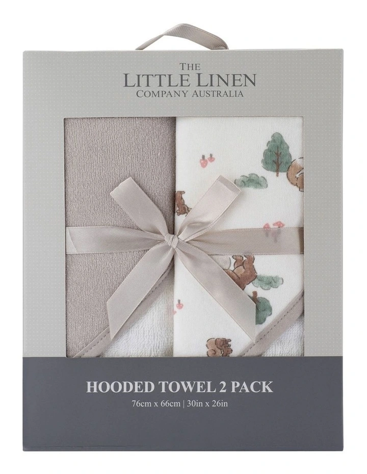 Hooded Towel 2 Pack in Brown image 1