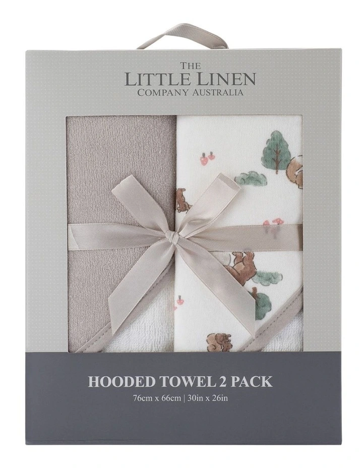 Hooded Towel 2 Pack in Brown image 2