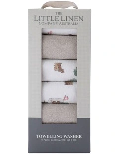 Towelling Wash Cloth 6 Pack in Multi