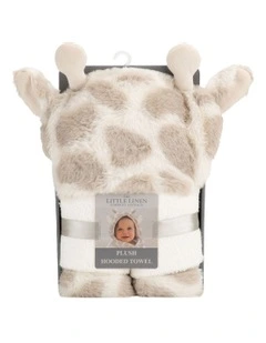 Savannah Giraffe Plush Hooded Towel in Blue