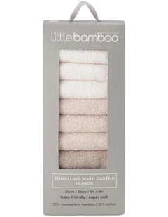 Towelling Washer 10 Pack in Iced Coffee