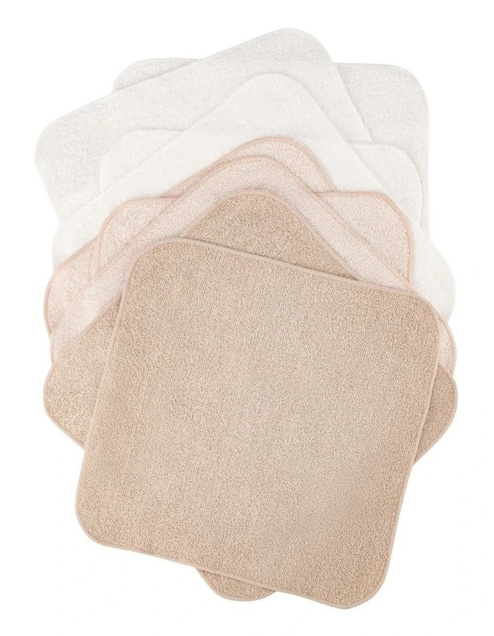 Towelling Washer 10 Pack in Iced Coffee image 2