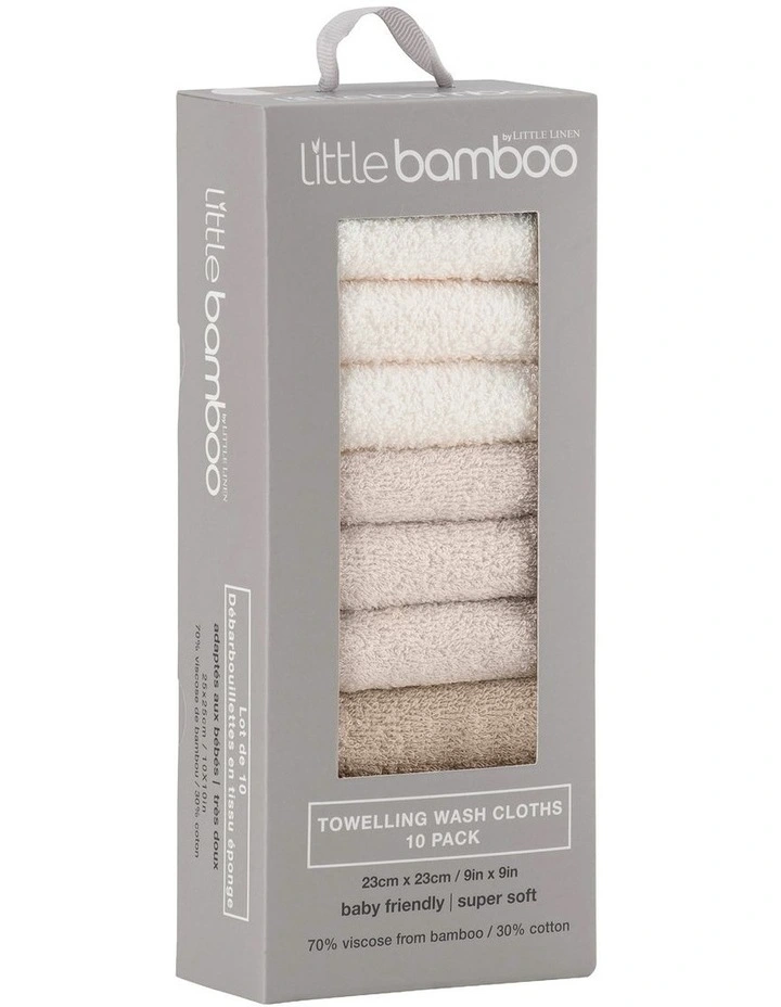 Towelling Washer 10 Pack in Iced Coffee image 3