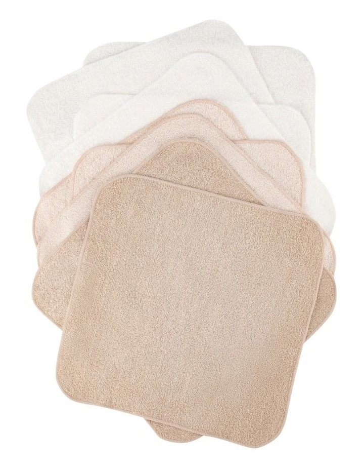 Towelling Washer 10 Pack in Iced Coffee image 3