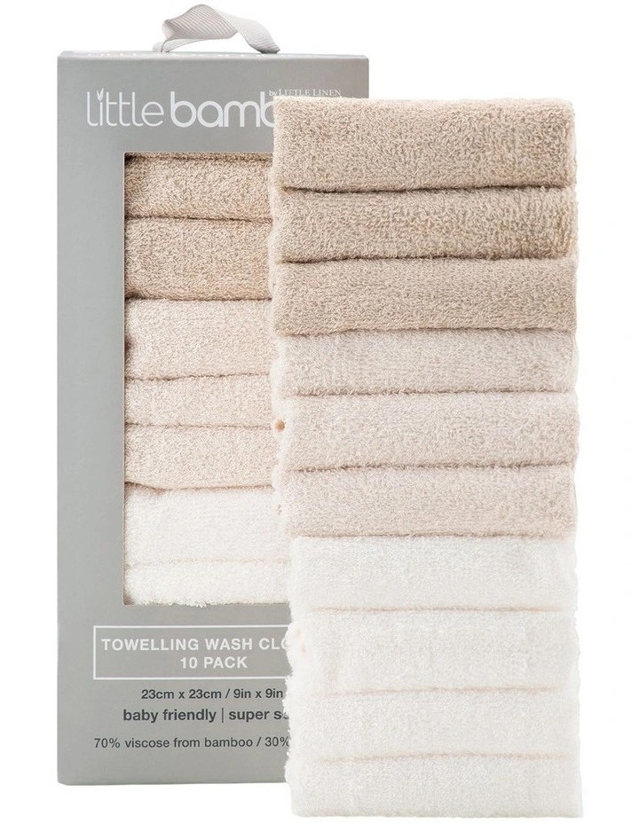 Towelling Washer 10 Pack in Iced Coffee image 4