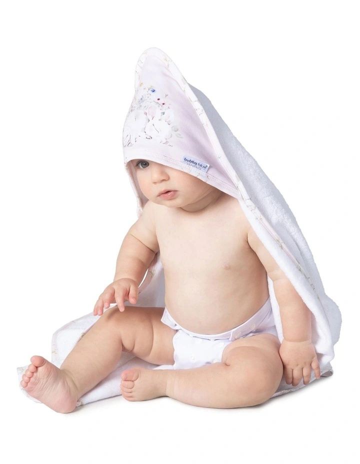 Sleeping Bunny Hooded Towel in White image 1