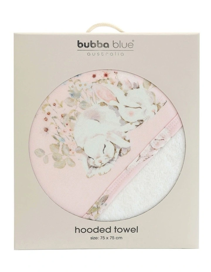 Sleeping Bunny Hooded Towel in White image 2