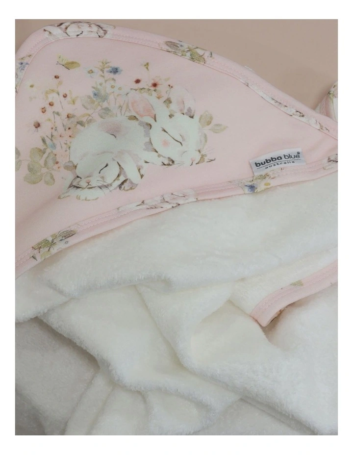 Sleeping Bunny Hooded Towel in White image 7