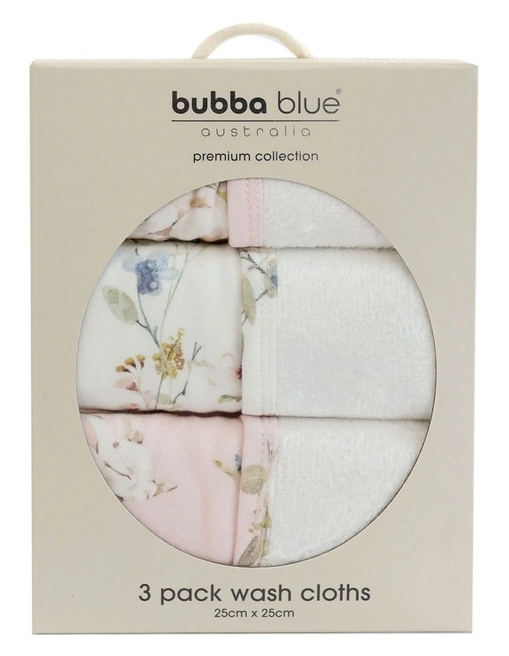 Sleeping Bunny Wash Cloths 3 Pack in Multi image 1