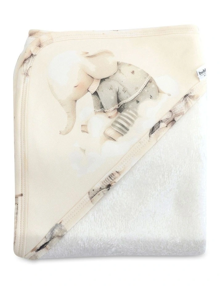 Elephant Bedtime Hooded Towel in Multi image 1