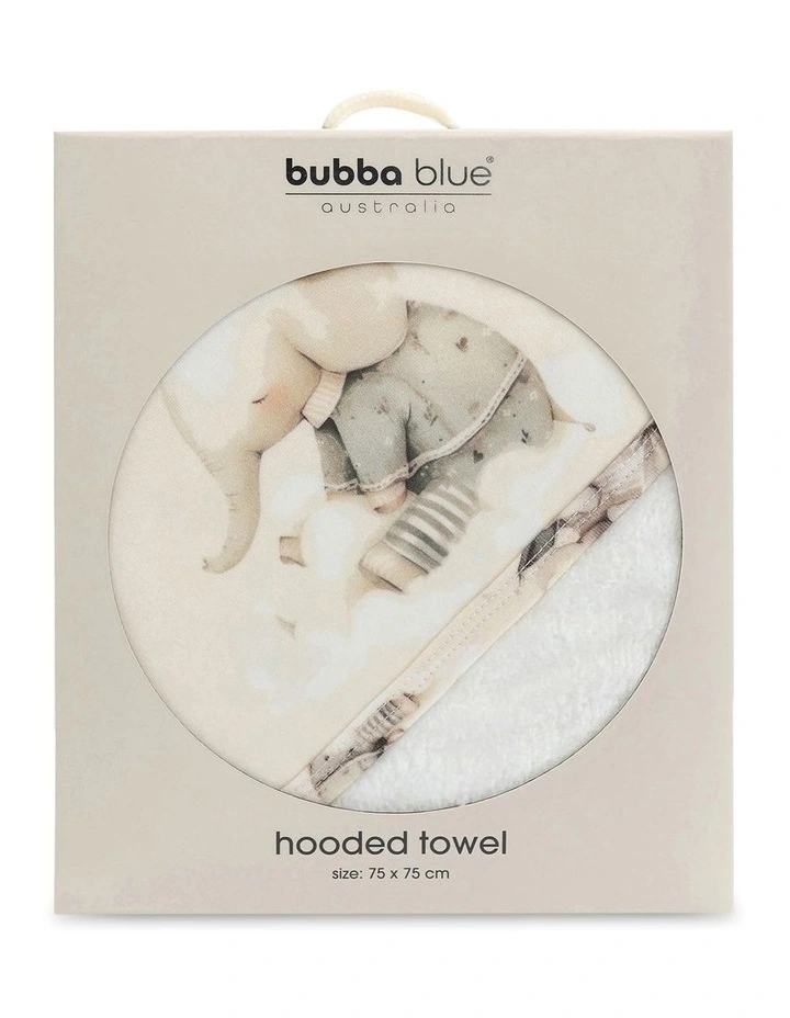 Elephant Bedtime Hooded Towel in Multi image 3