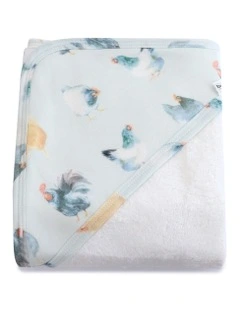 Little Rooster Hooded Towel in Blue