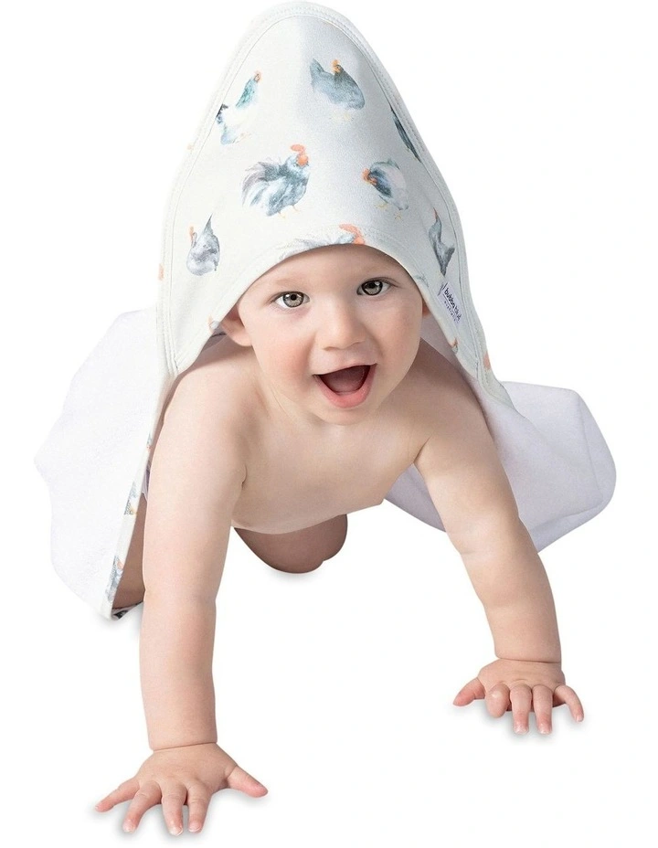 Little Rooster Hooded Towel in Blue image 2