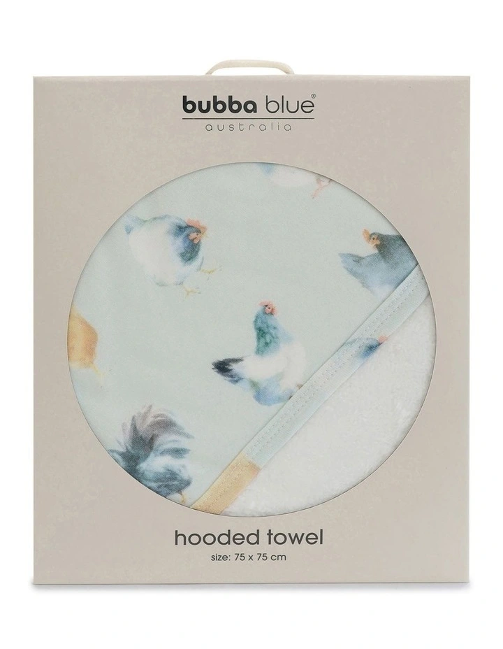 Little Rooster Hooded Towel in Blue image 3