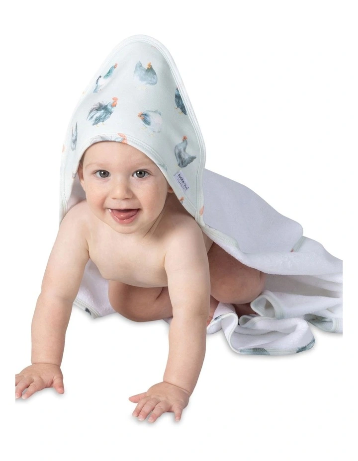 Little Rooster Hooded Towel in Blue image 4