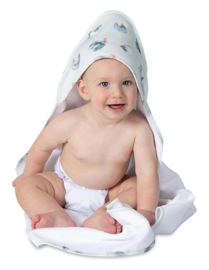 Little Rooster Hooded Towel in Blue image 5
