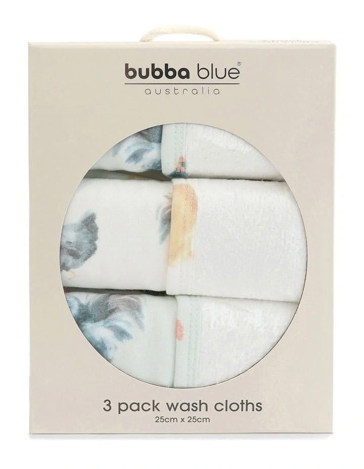 Little Rooster Wash Cloths 3Pack in Multi image 3