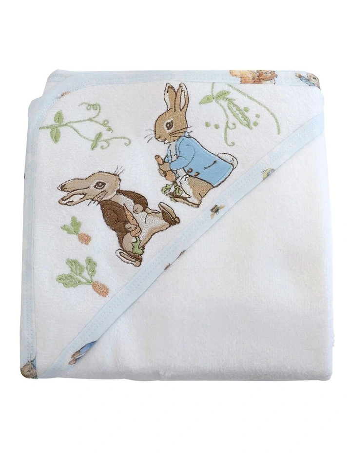 Benjamin Bunny Hooded Towel in White image 1