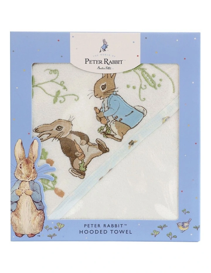 Benjamin Bunny Hooded Towel in White image 2
