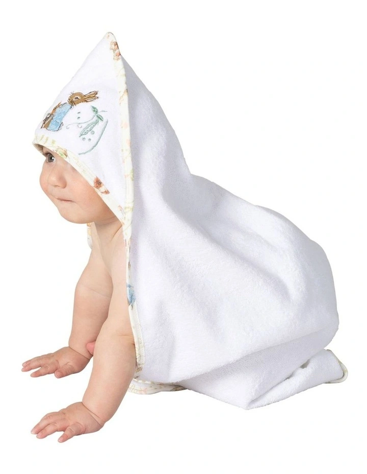Benjamin Bunny Hooded Towel in White image 4
